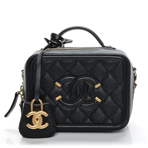 vanity chanel black|chanel vanity case with chain.